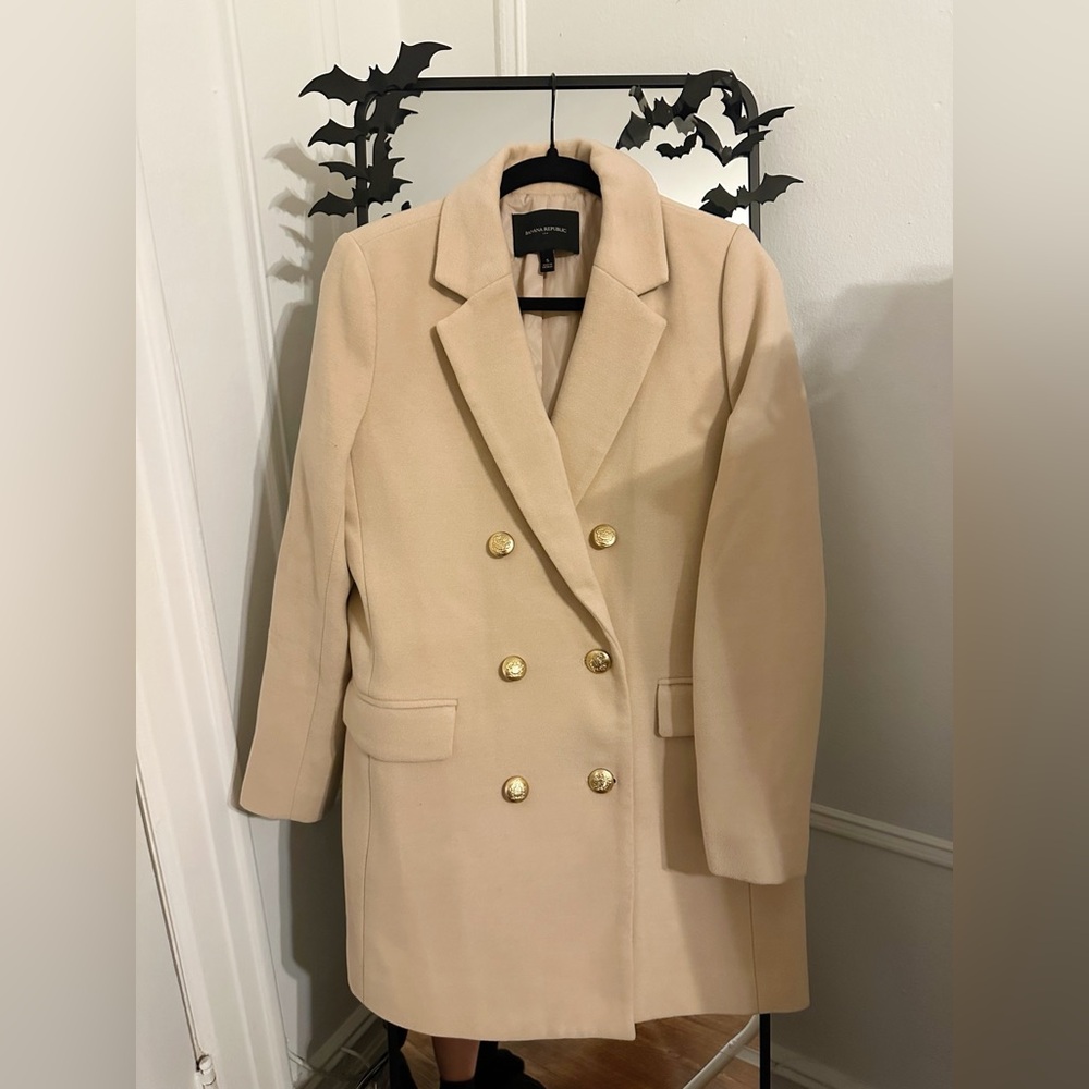 Banana Republic Camel Gold-Button Blazer Coat (S)